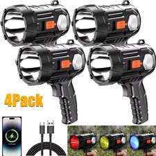 4*900000000LM Bright Solar/USB Rechargeable LED Spotlight Flashlight Searchlight picture