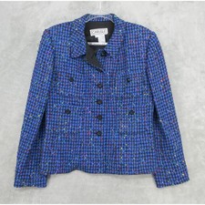 Vintage Carlisle Jacket Womens Size 12  Silk Mohair Tweed Houndstooth Preppy picture
