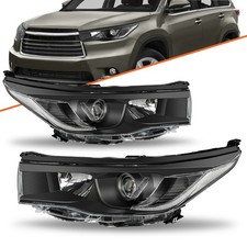 For 2014-2016 Toyota Highlander Projector Black Clear Corner Headlights Lamps picture