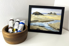 8x6 Original Framed Oil Painting Plein Air Beach Scene Oregon Coast PNW picture