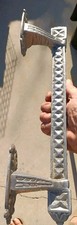Brutalist MCM Heavy Solid Aluminum Ornate Front Door Pull Handle 15