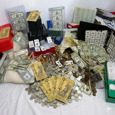 ESTATE LOT SALE ~ GOLDBACKS ~ OLD COINS BULLION SILVER BARS .999 CURRENCY HOARD picture
