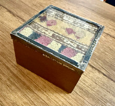VTG Peruvian Sterling Silver .925 Rosewood Box Pre-Columbian Textile Fragment  picture