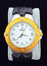 Ebel Sportwave E6187631 36mm Quartz Swiss Made 18K Gold Bezel Roman Dial picture