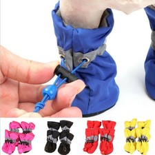 4pcs/set Waterproof Pet Dog Shoes Anti-slip Rain Boots Footwear for Small Cats D picture