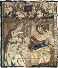17th Century Antique Flemish Tapestry Rare signed Inscriptions 6x7 191cm x 216cm picture