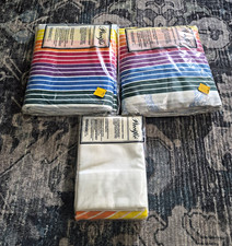 Vintage 1980's Pacific Canadian Sunset Twin Sheet Set Rainbow Stripe NIP picture