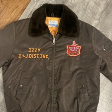 Vintage Better Made Potato Chips-80s-Brown & Embroidered-Bomber Jacket L (42-44) picture