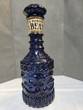 Vintage 1973 Jim Beam Decanter w/Labels Dark Blue picture