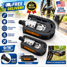 Folding Bike Pedals with Reflective Strips 9/16 Wide Platform Bicycle Pedals picture