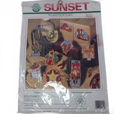 1993 Sunset Southwest Christmas Ornaments Plastic Canvas Kit Sealed picture