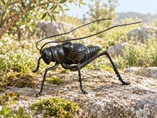 Bronze Grasshopper Insect - Signed - Hinged Moving Legs - Okimono Japanese picture