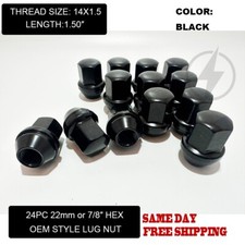 24pc Fits 2019 & Newer Ram 1500 Black OEM Factory Style Lug Nut 14x1.5 ⅞