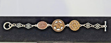 “My Mothers Buttons” Vintage & Antique Buttons Charm Bracelet 7.25 inch picture