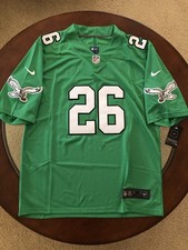 sNWT Saquon Barkley Eagles Men's Large Green Jersey Stitched #26 picture