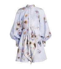 BNWT AUTHENTIC ZIMMERMANN HYPNOTIC BUTTONED MINI DRESS in LILAC POPPY SZ  4 picture