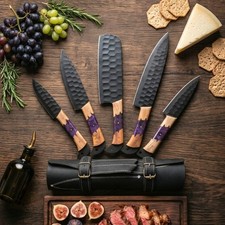 Carbon Steel Chef Knife Set – 5 Piece Kitchen Cooking Tools Gift for Home Chef picture
