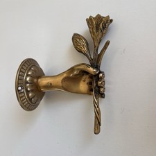 NEW Anthropologie Nellie Brass Hand Hook Wall Mount Holding Rose picture