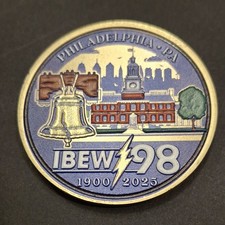 IBEW Local 98 Philadelphia 125th Anniversary Challenge Coin 2025 1.75