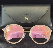 CARIN Katharine C2 54mm Sunglasses Rose Gold Color Mirror Lenses W/Leather Case picture
