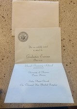 RARE 1944 GRADUATION INVITATION NAVAL TRAINING SCHOOL TUCSON ARIZONA WW2 NAVY G picture