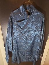 SHRINE BLUE EMPIRE GOTHIC VAMPIRE STEAMPUNK EDWARDIAN VICTORIAN  SHIRT picture