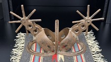 Horseshoe And Spur Bookends -Antique Mexican Western 8 Point Star Charro Spurs picture