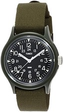 TIMEX Original Vietnamese Camper 36mm Black dial Khaki Nylon Strap TW2P 88400 picture