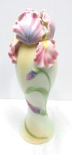 Franz Collection WINDSWEPT IRIS 8.5 Porcelain Vase Signed G G  Santiago #FZ01130 picture