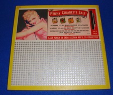 Vintage Penny Cigarette Sale Pinup Girl Punch Board Un-Punched picture