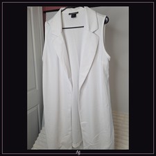 Ashley Stewart Sleeveless Blazer 1X White picture