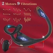 Penis Cock Ring Anal Butt Plug Vibrator Male Prostate Massager Sex Toys For Men picture