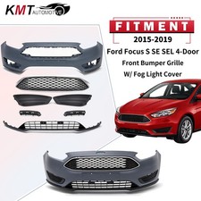 Fits 2015-2019 Ford Focus S SE SEL 4-Door Front Bumper Grille W/ Fog Light Cover picture
