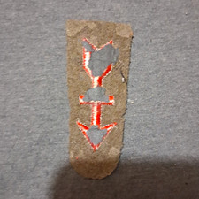 Vintage WWI Gray Felt Cloth Patch w/ Red Arrow & Cross Insignia Design Emblem picture