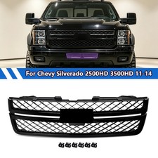 Front Grille Assembly Gloss Black For Chevy Silverado 2500HD 3500HD 2011-2014 picture