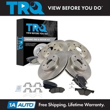TRQ Front & Rear Brake Pad & Rotor Kit Ceramic Fits 2016-2019 Subaru Legacy picture