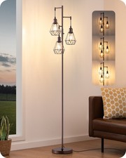 EDISHINE 70IN Industrial Floor Lamp, Dimmable Farmhouse Standing Light w/ Bulbs picture