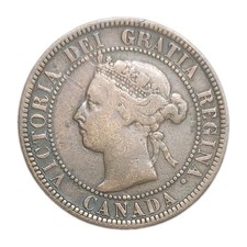 1893 Canada Large Cent Coin Queen Victoria KM 7 picture