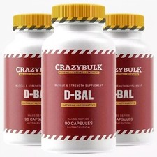 3 Pack Best Supplement for Muscle Gains Crazy Bulk D BAL 90 Capsules picture