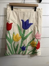 VTG Handmade Quilted Floral Skirt Tulip 3D 1970’s Size L/XL Granny Core picture