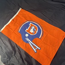 Valley Forge Flag 1970s Denver Broncos NFL Football 35x21 Cotton Bunting RARE picture