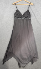 Vintage Speechless Dress Large Gray Sequin Glitter Fairy Y2K HOCO Handkerchief picture