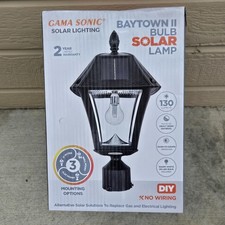 GAMA SONIC Baytown II Solar Lighting Bulb Lamp Black Dusk to Dawn * NEW picture
