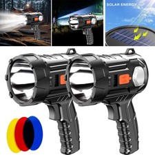 900000000LM Bright Solar/USB Rechargeable LED Spotlight Flashlight Searchlight picture