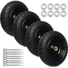 Storystore 10 Inch Solid Rubber Tires 4 Pack 410 350 4 Flat Free picture