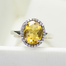 Natural Citrine Ring With 925 Sterling Silver in All Sizes Available picture