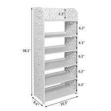 Wood Plastic Board Six Layer Carved Shoe Rack White A Model  Limited To Five Ord picture