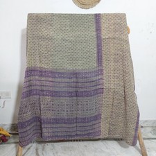 Indian Vintage Kantha Quilt Handmade Lightweight Cotton Blanket Throw picture