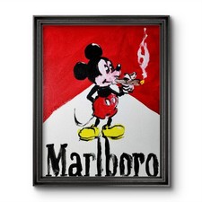 Aleph Original Mickey Mouse 14x11 Abstract Expressionist Pop Art Painting Canvas picture