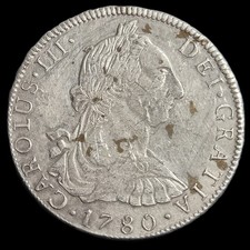 Bolivia Spanish Colonial 8 Reales Carol Carolus III 1780 PTS PR Potosi Mint picture
